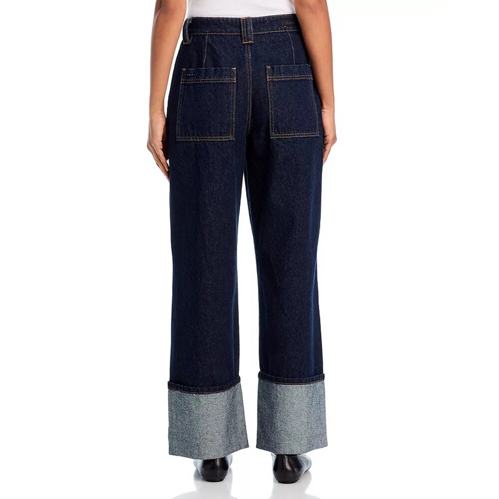 BlankNYC Women Deep Down Dark Wash Denim Wide Leg Utility Jeans Size 25 - Picture 3 of 9